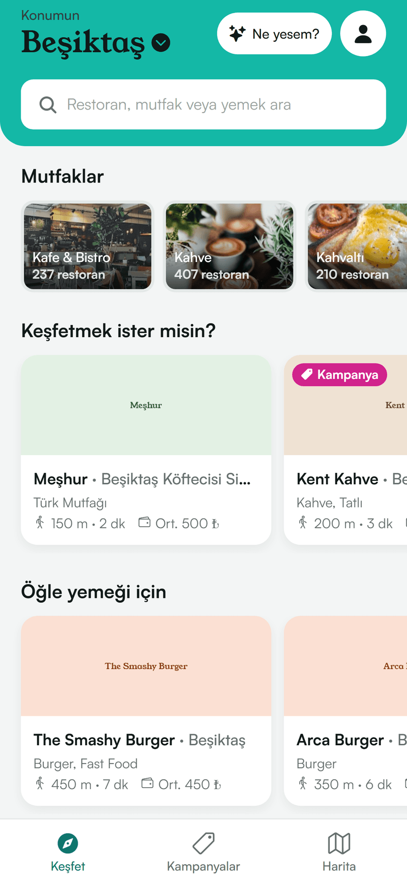 Clevi uygulaması ana ekran